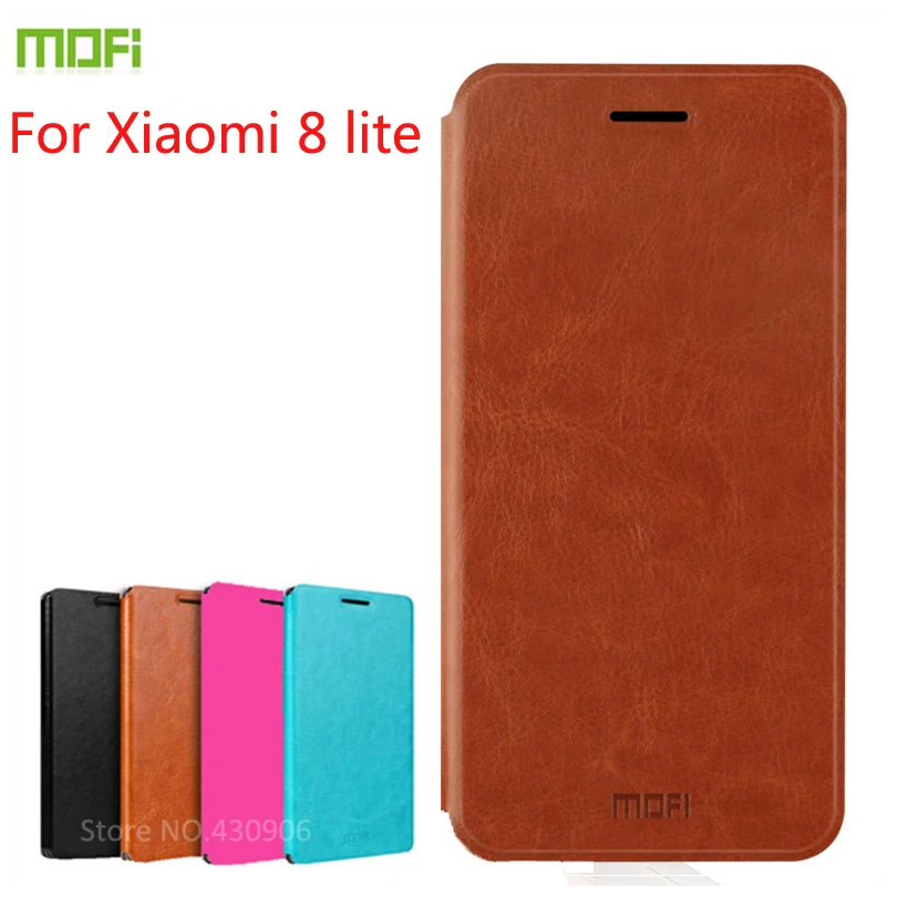 

For Xiaomi mi 8 lite Case MOFI Flip Case For Xiaomi mi 8 lite High Quality Luxury Leather Stand Cover For Xiaomi mi 8 lite