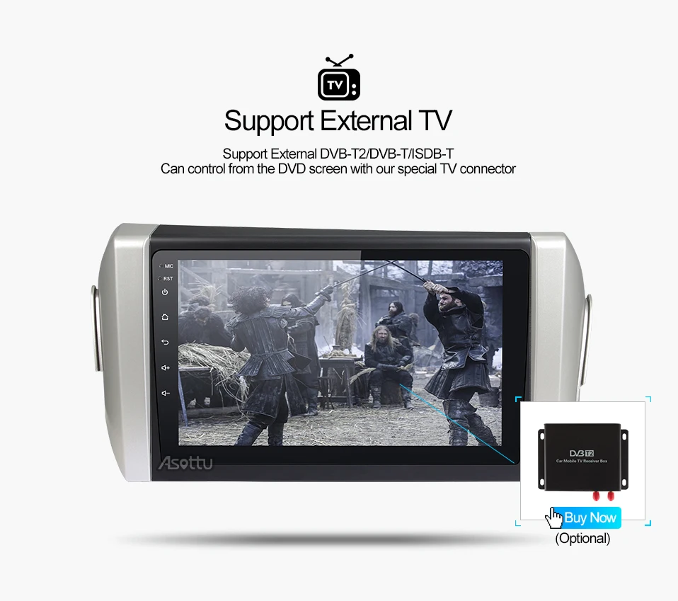 Cheap Asottu Android 8.1 Car DVD Player for toyota innova Octa Core Car DVD GPS Navigation palyer car stereo Car DVD Multimedia 2