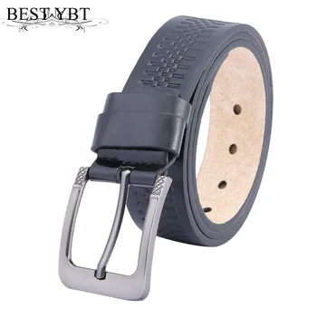 

Best YBT Men belt high quality Alloy pin buckle belt Business affairs fashion casual simple prints belt 110-120 cm