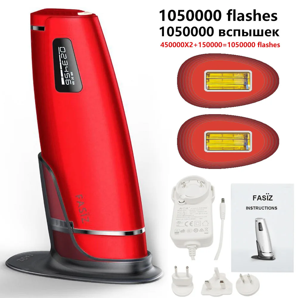 1050000 раз 3 в 1 IPL лазерный эпилятор для удаления волос с ЖК-дисплеем лазерный триммер для постоянного бикини Электрический лазерный эпилятор - Цвет: Красный