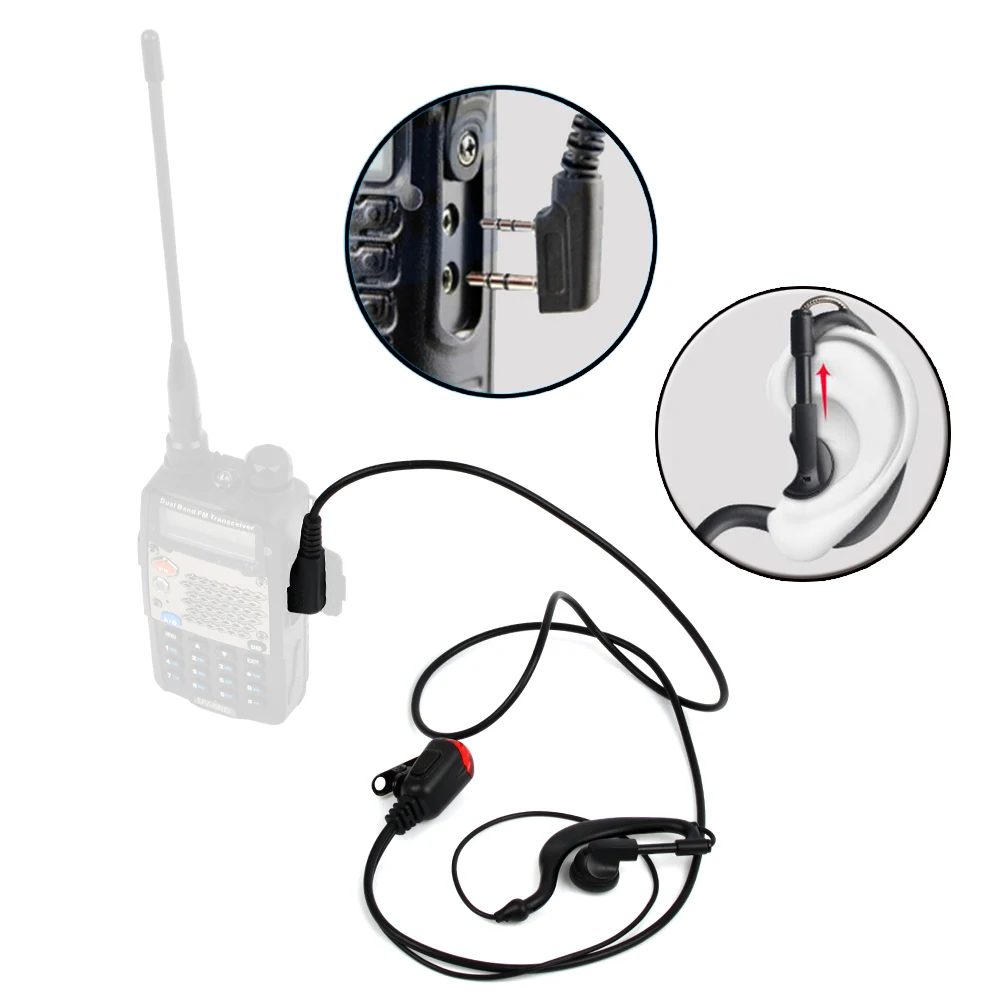 2PCS HYS BF GR01 ham radio Headphones 2 Pin earphone Two Way Radio