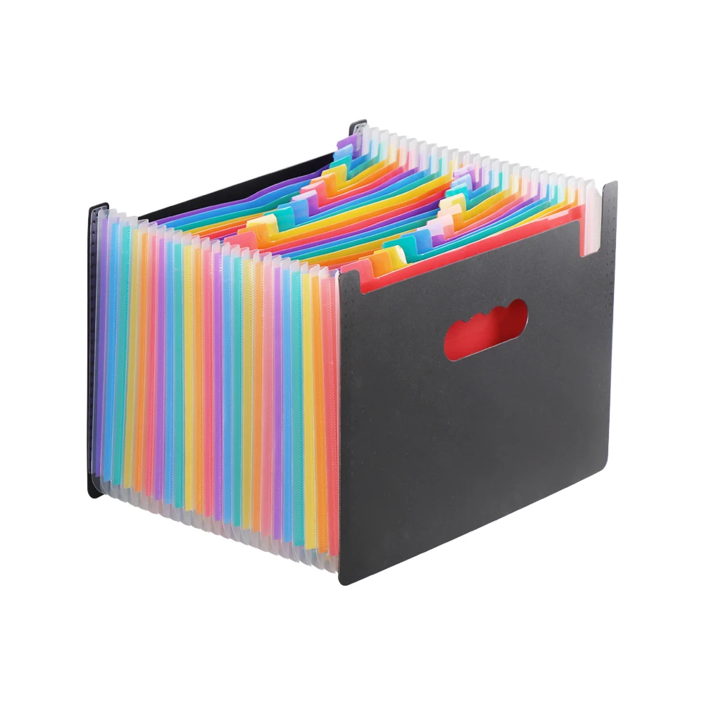

13/24 Pockets Rainbow Expanding File Folder A4 Document Holder Papers Classify Filing Box Self Standing Briefcase Organizer