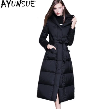 

AYUNSUE Winter Jacket Women White Duck Down Coat Female Jackets Long Parka Ladies Outerwear Hooded manteau femme hiver WYQ821