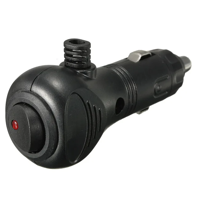 New 12V Male Car Cigarette Lighter Socket Plug LED Charger Connector On