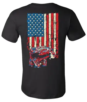 

2019 New Summer Slim Tee Shirt American Flag TJ Jeep Shirt (Design On Back) Fashion T-shirt