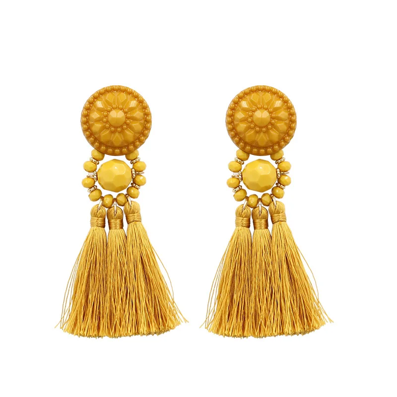 

Tassel Earrings Statement Jewelry For Women Bohemia Big Long Drop Dangle Fringe Earring Vintage Earing Black Rose gold