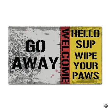 

Doormat Funny Doormat Go Away Welcome Hello Sup Wipe Your Paws Door Mat Decorative Home Indoor Outdoor Doormat