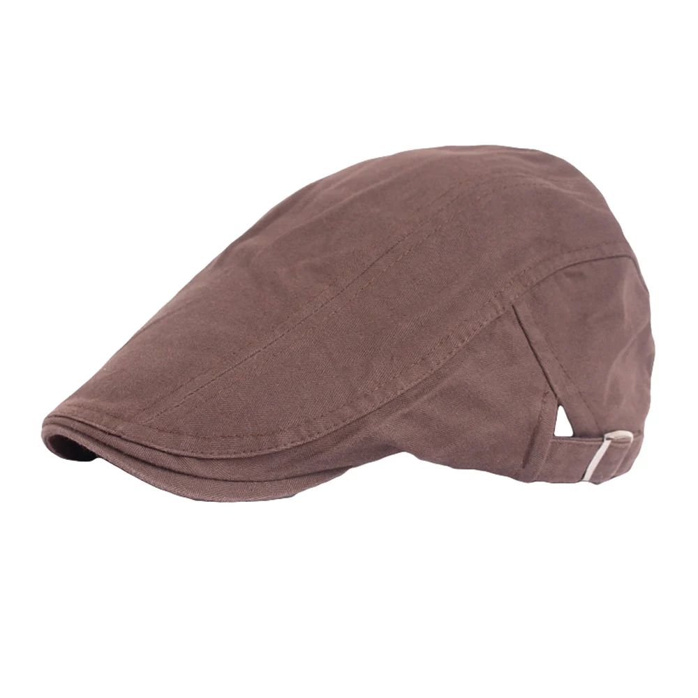 Men Classic Plain Solid Color Driving Hats Beret Peaked Flat Cabbie Newsboy Cap HATCS0135