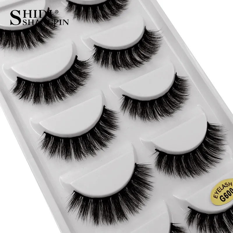 SHIDISHANGPIN 5 pairs 3d mink lashes hand made makeup false eyelash natural long eyelashes mink makeup full strip lashes cilios