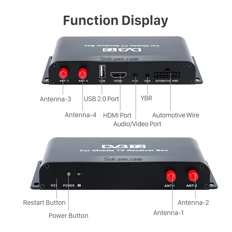 Seicane HDMI DVB T2 4 тюнер цифровой ТВ приемник приставка для автомобильного DVD плеера