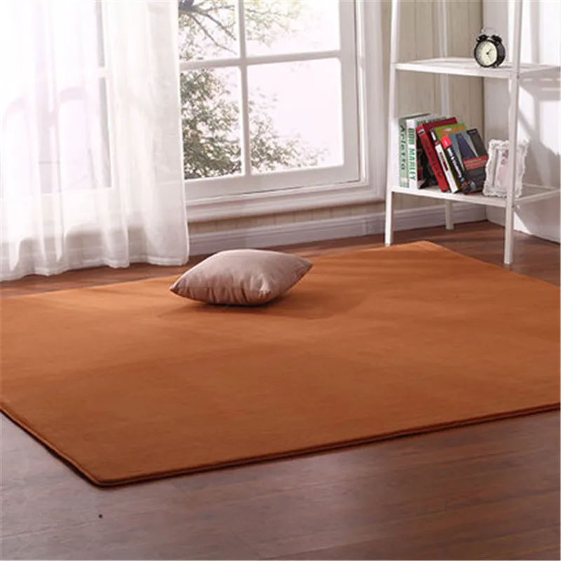 الراقية سميكة المرجانية المخملية سجادة سادة عدم الانزلاق البساط غرفة المعيشة طاولة القهوة سادة بطانية وسادة نوم السرير yoga حصيرة