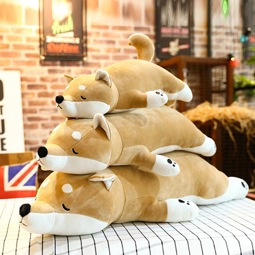 55/70/90cm Kawaii Dog Toy Sleeping Pillow Down Cotton Plush Akita Toys Birthday Present Creative Dolls Girlfriend Birthday s