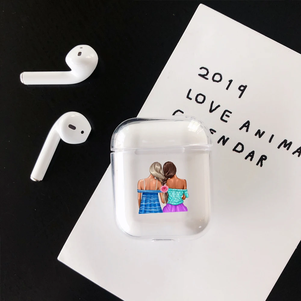 

Case for airpods Cute Earphone Case For AirPods Cover Transparent Wireless Accessories for Airpods Hard PC Case