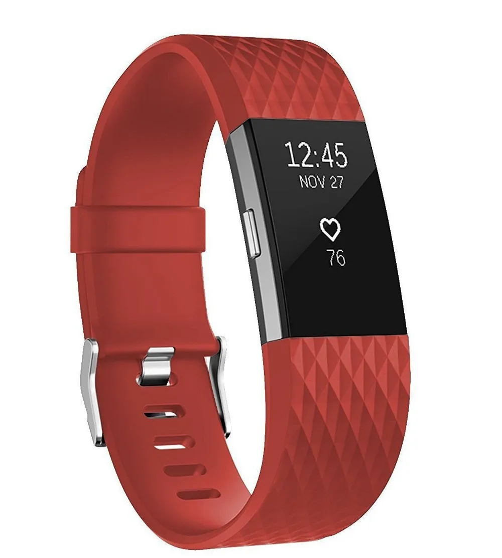 Силиконовый ремешок для Fitbit Charge 2, сменный ремешок, 15 цветов, маленький/большой размер, спортивный браслет для Fitbit Charge 2, ремешок для часов