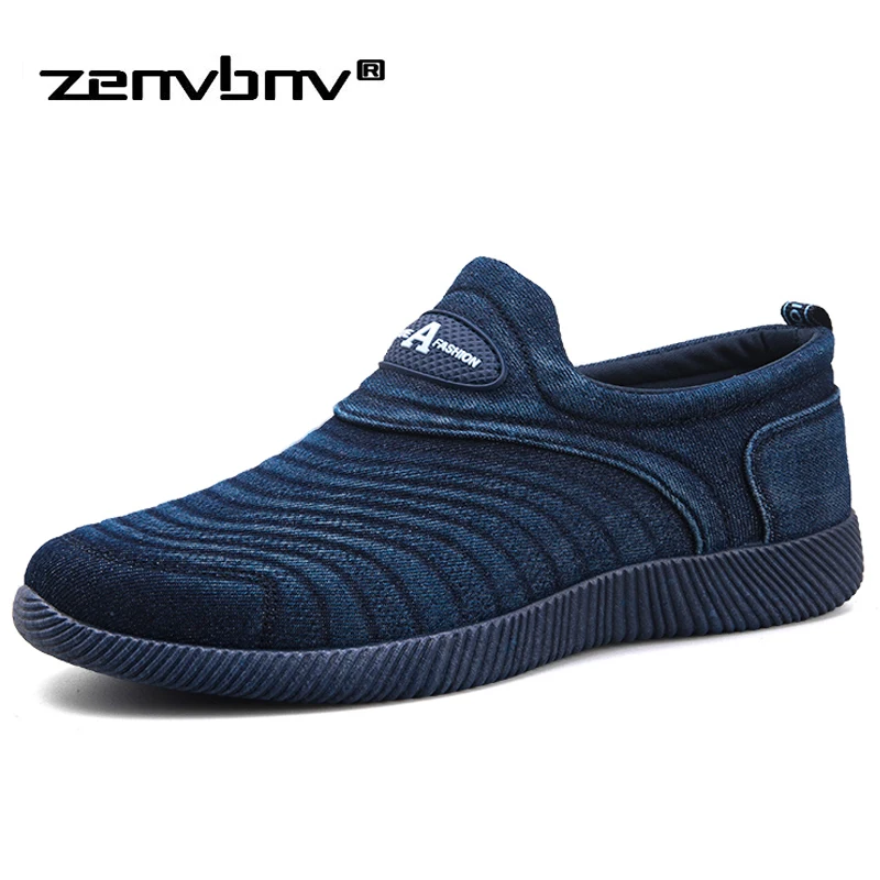 Prix ZENVBNV Hommes Toile Chaussures Haute Qualité Confort Denim Hommes Casual Chaussures Krasovki Dentelle up Plat Chaussures Mode Respirant Me Sneakers