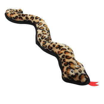

Pet Toys Plush Leopard Veins Snake Shaped Doll Dog Toys Squeaky Training Toy For Teeth Cleaning Molar Accessories