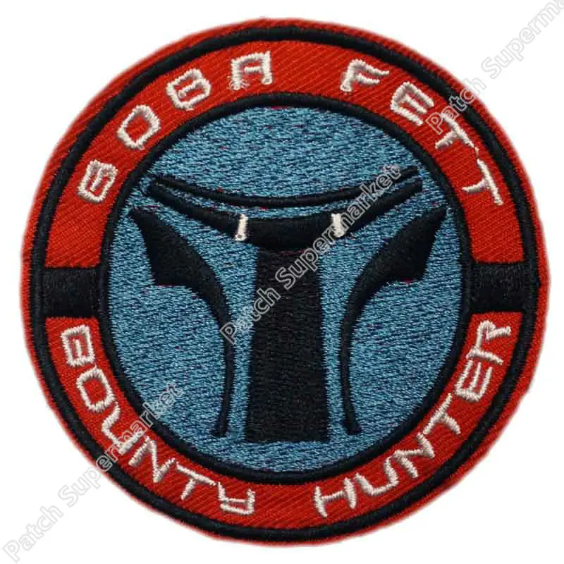 

3" Boba Fett Bounty Hunter Badge Logo Star Wars Movie Series punk applique sew on/ iron on patch free embroidery