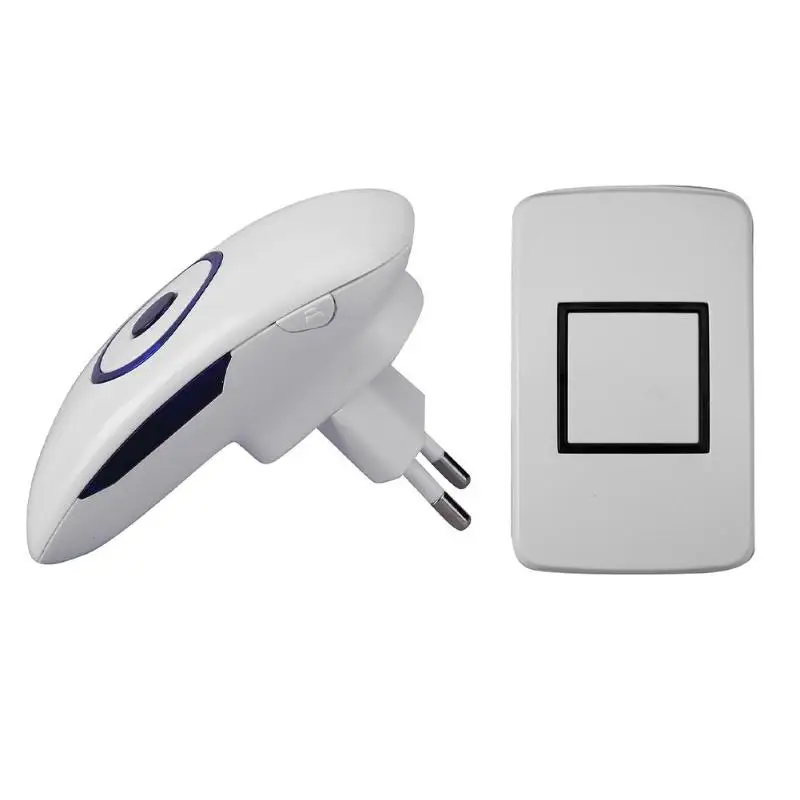 

EU Plug ABS 433MHz LED Smar Door Bell AC 50-100m Remote Single Receiver Wireless Cordless Door Bell with 36 Music Chimes