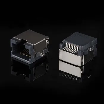 

10pcs RJ45 female socket 8P8C interface sinking plate 8.0mm SMT reverse port all inclusive shielding case Notebook network port
