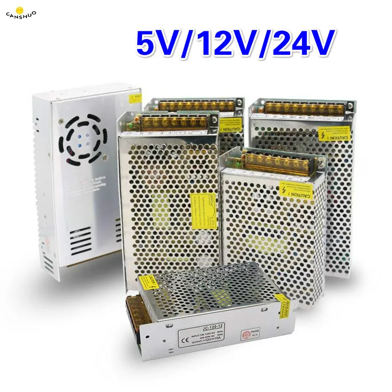 AC 110 V 220 к DC 5V 12V 24V 1A 2A 3A 5A 10A 15A 20A 30A 40A 50A переключатель питания светодиодный адаптер