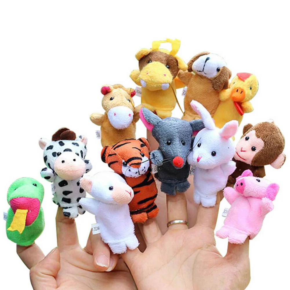 Saleaman 12pcs Mini Plush Cartoon Puppets Cute Zodiac Finger Puppet Animal Toys Doll Baby For Children Educational | Игрушки и хобби