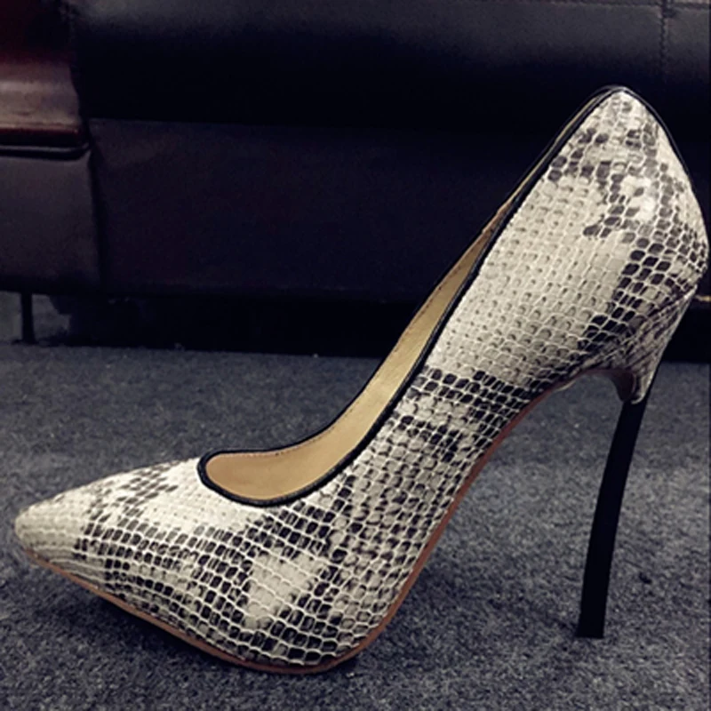 wide width snakeskin heels