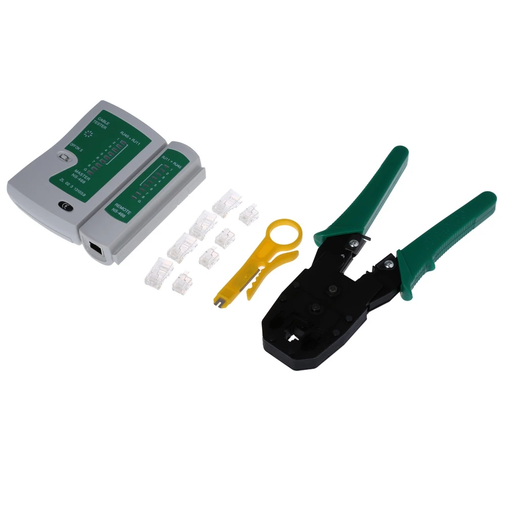 Portable Network Cable Tester Tools Kits RJ45 Crimping Crimper