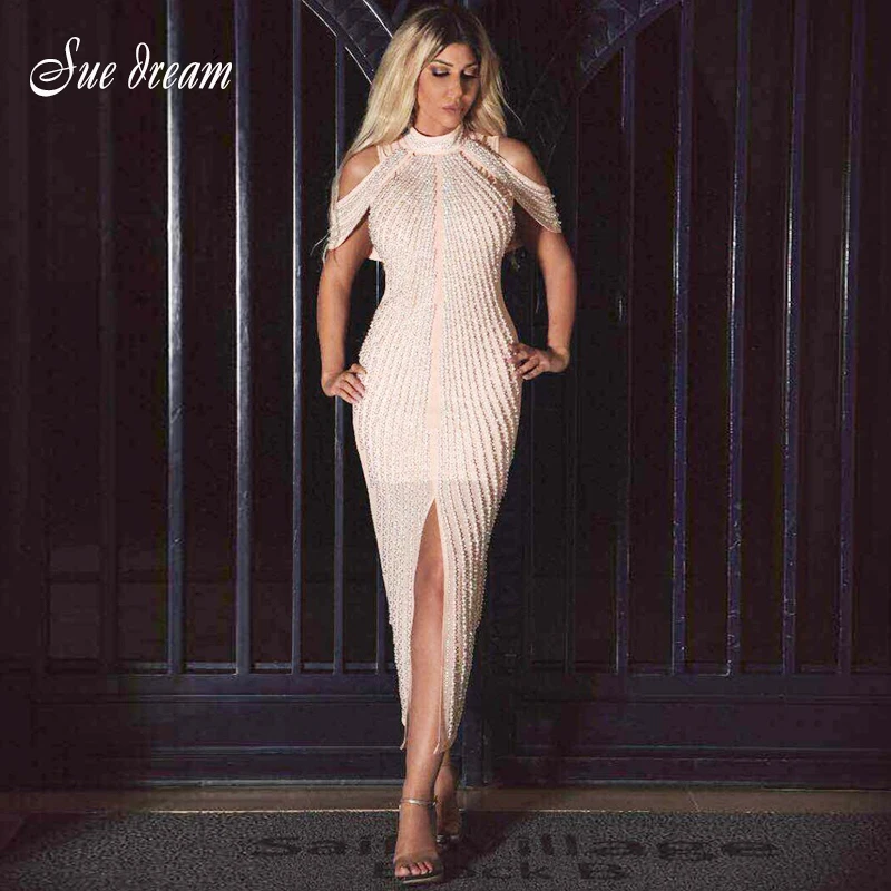 

2017 Summer new women dress sleeveless turtleneck dress sexy bodycon beading dress celebrity party black white dresses vestidos