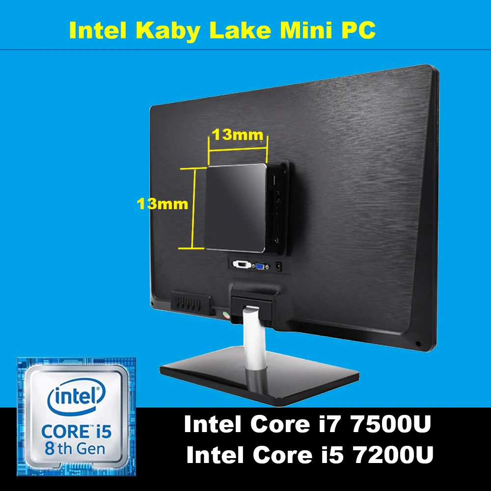 Портативный компьютер Intel Core i7 7500U Win10 Linux мини ПК i5 7200U с вентилятором Wifi VGA HD 1080P умный неттоп core i3 i5 микро ПК