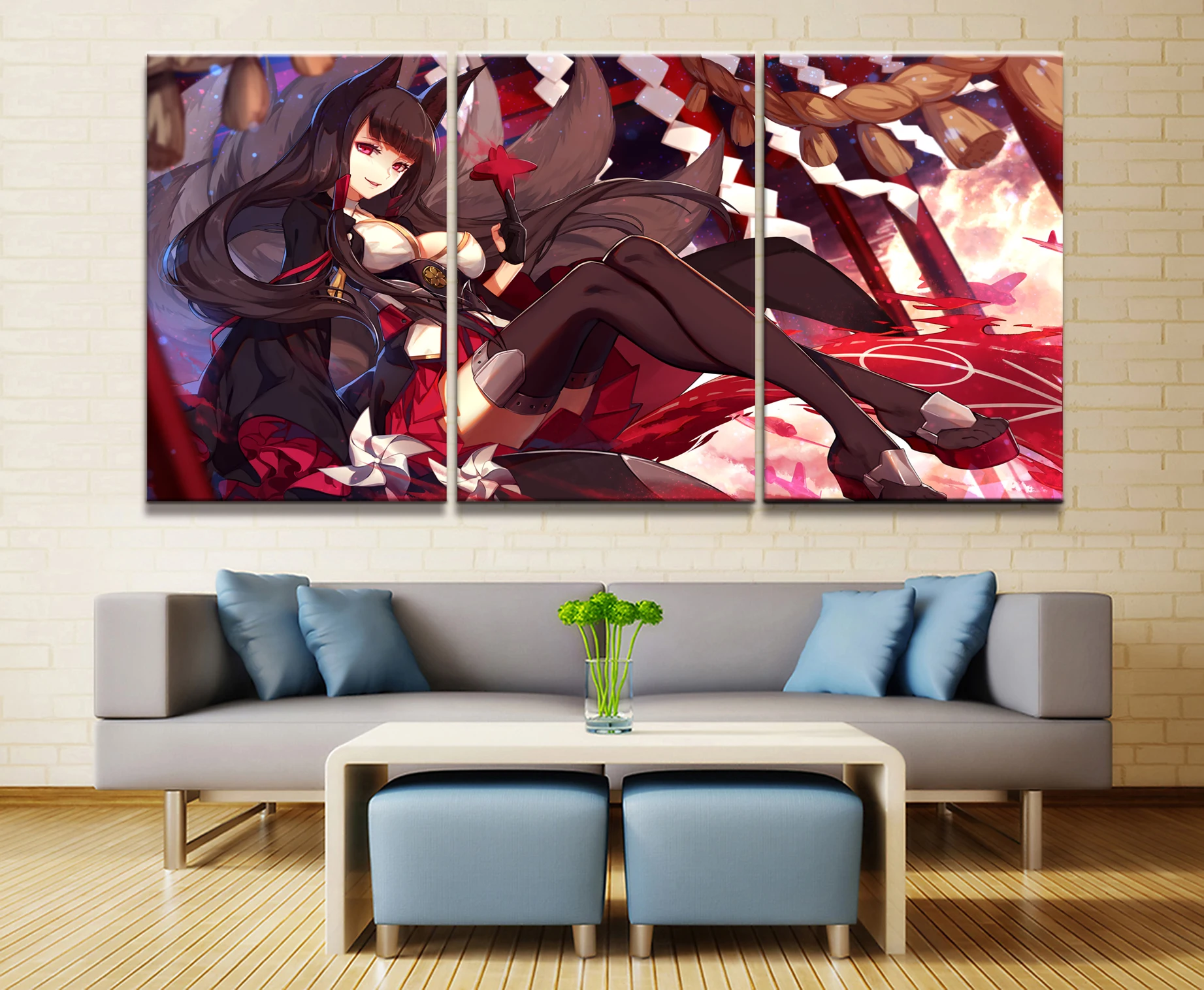 

3 Panel Akagi Azur Lane Game Poster Canvas Printed Painting For Living Room Wall Art Decor Picture Artworks Poster Wholesale