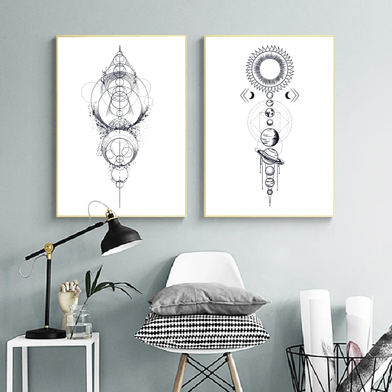 moon phases canvas prints home decor