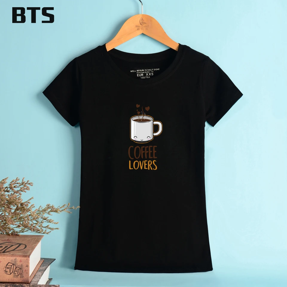 

COFFEE LOVERS T Shirt Women Plus Size 4xl Comfortable Elastic New European Style Cool Fashion Funny Tee Shirt Women Cute