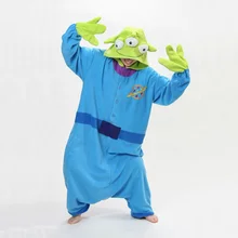 Пижама для взрослых с рисунками животных с тремя странными глазами; комплект одежды для пар; женская и Мужская домашняя одежда из сиамского флиса