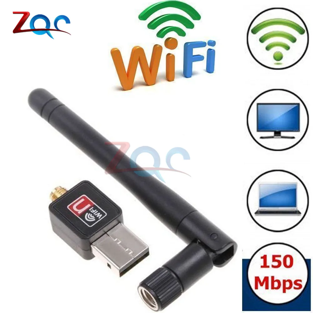 300Mbps 802.11n/g/b Mini USB Wifi Adapter wi-fi Network LAN Card w/Antenna New 