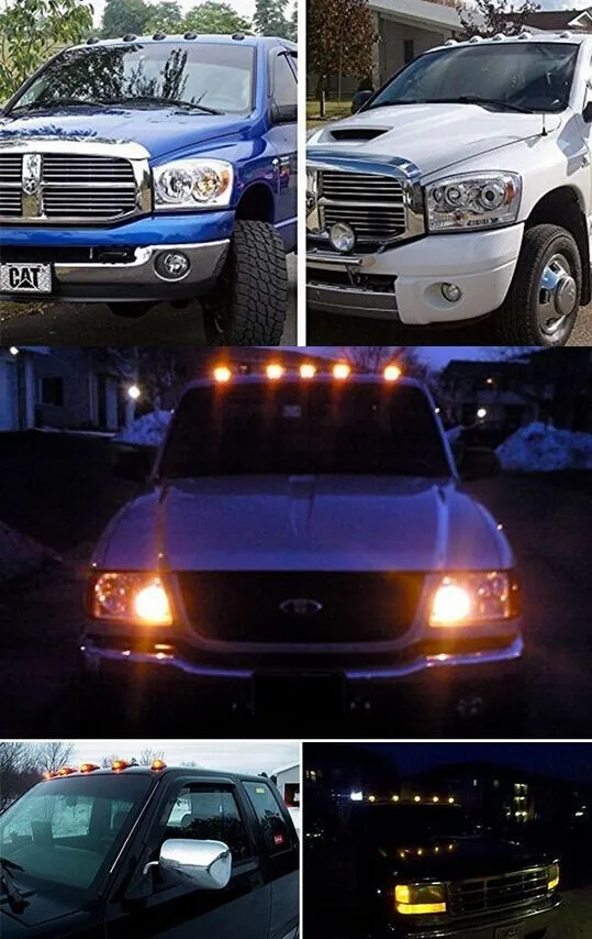 Grt New 5pcs Amber Solar Energy Power Led Cab Roof Top Marker Running Lights For Truck Suv 4x4 Black Lens Lamps Led String Light Led Wedding Lightled Light Circuit Board Aliexpress