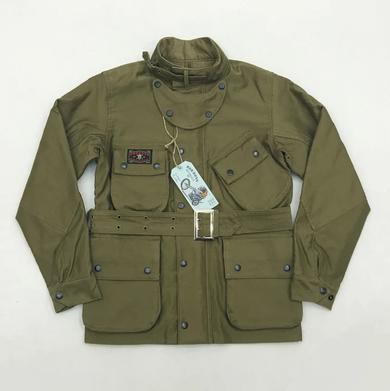 2018 Vintage Motorfiets JKT Vijf Zakken Taille Stand Kraag Katoenen Jas Replica Winter Mens Rider Jas N-1 Stof 36-44 # 2018 Vintage Motorfiets JKT Vijf Zakken Taille Stand Kraag Katoenen Jas Replica Winter Mens Rider Jas N-1 Stof 36-44 #
