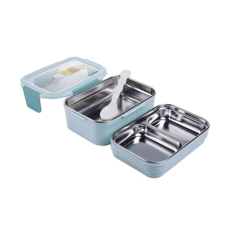 Контейнер для еды Bento Box двухслойный Ланч бокс из нержавеющей стали детей и