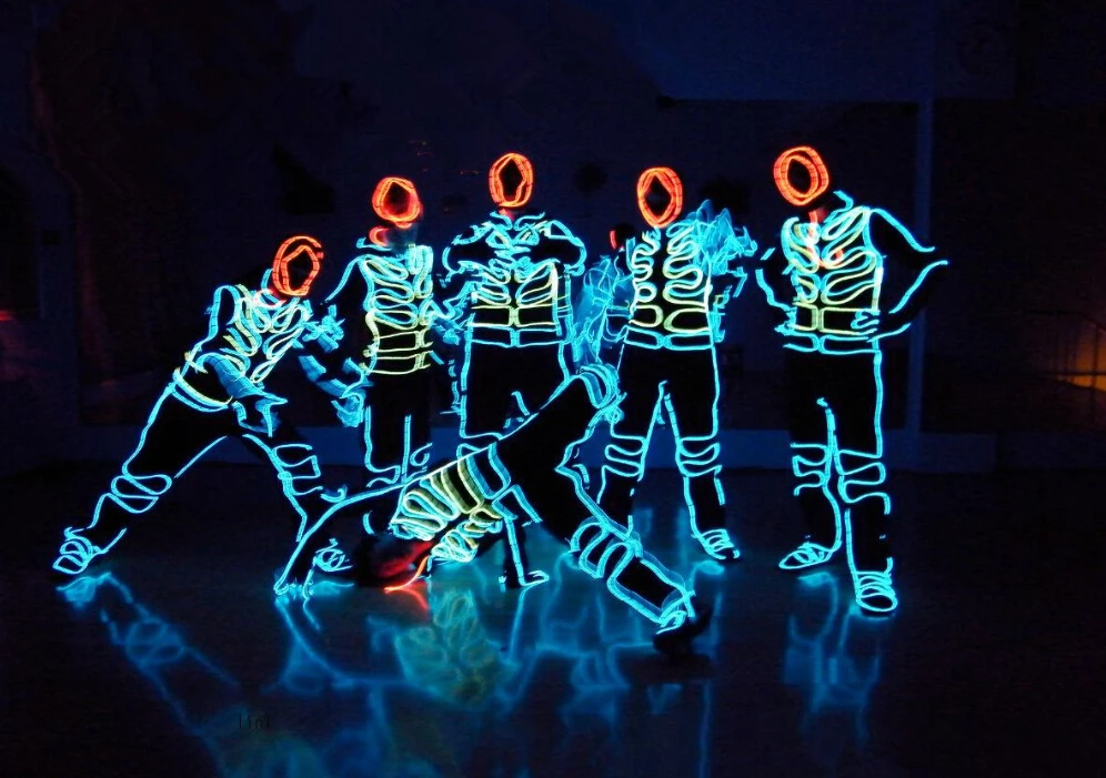 Special Offers LED stage costumes EL cold light show dance/evening/necessary , Support custom
