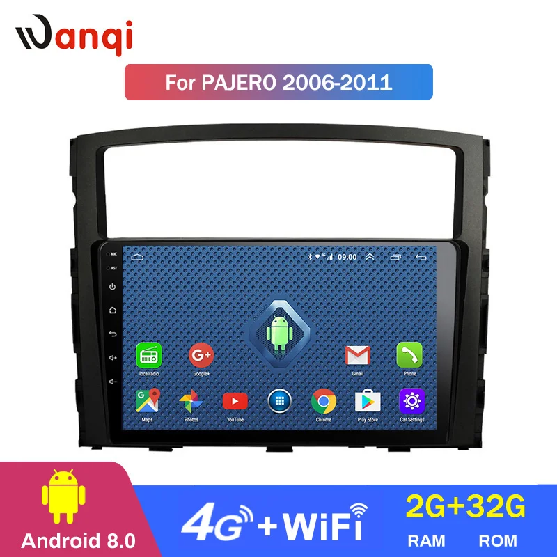 

4G 3G WIFI All Netcom Android 8.0 2+32G car dvd gps For Mitsubishi Pajero 2006-2011 support steering wheel bottons control