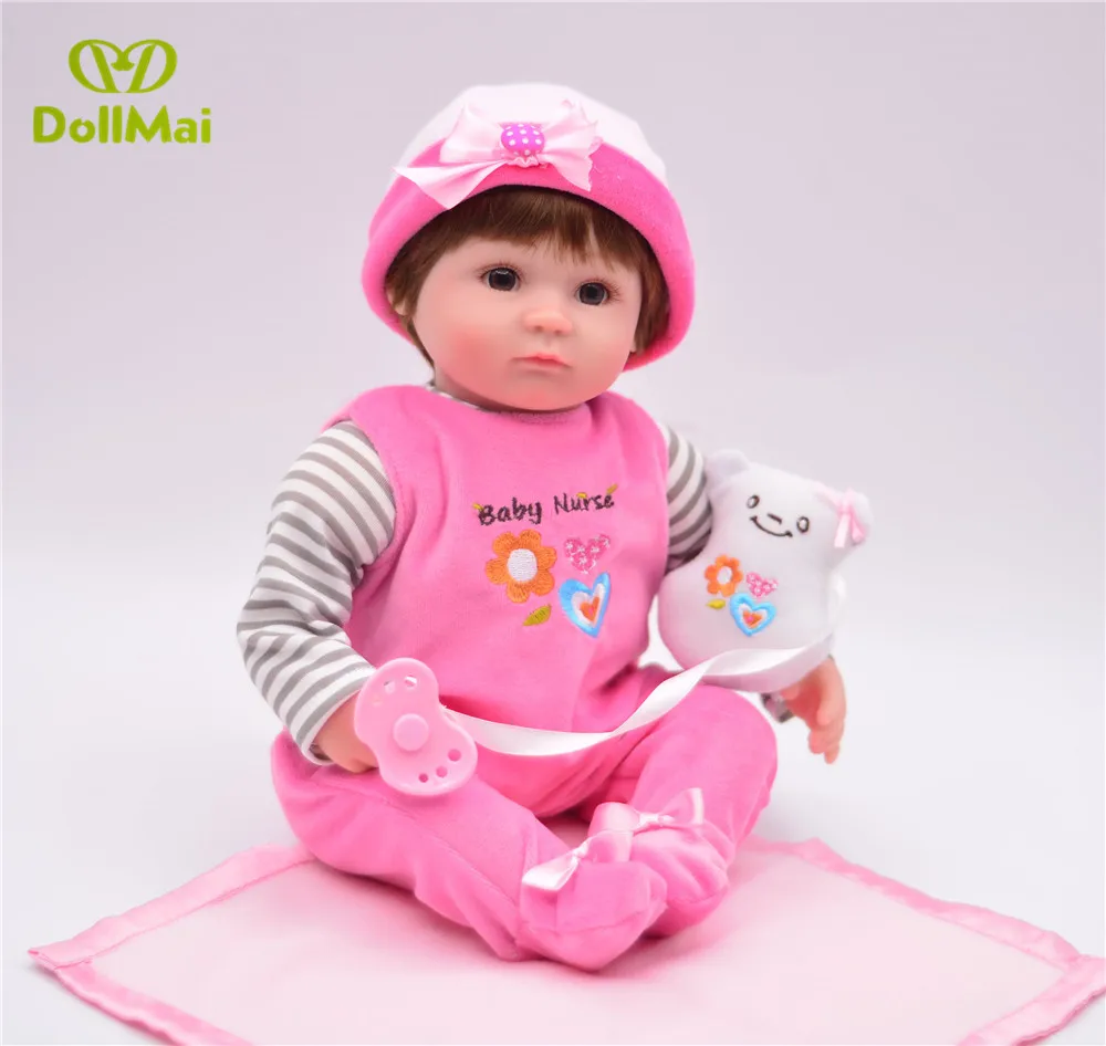 

40cm silicone reborn baby dolls real baby newborn fashion kids dolls gift for child bebes reborn bonecas alive girl dolls