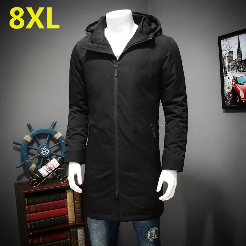 8XL 7XL 6XL 5XL Длинная зимняя хлопковая стеганая одежда для мужчин XL теплое пальто толстая Толстая куртка с капюшоном хлопковый пуховик