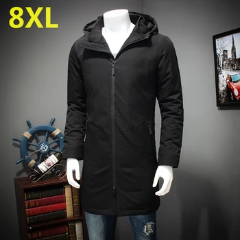 

8XL 7XL 6XL 5XL in the long winter cotton padded clothes men XL warm coat fat fat thick jacket hooded cotton down free shipping