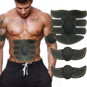 

New EMS Abdominal Muscle Exerciser Trainer Smart ABS Stimulator Fitness ABS Electrode Stickers Pad Body Slimming Massager Unisex