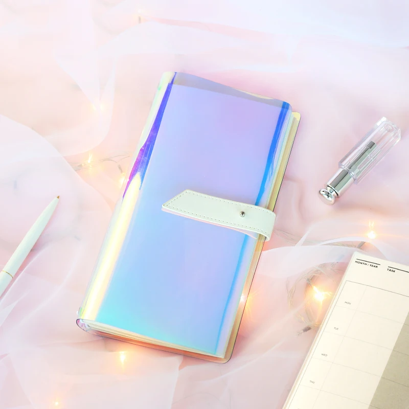 

Fromthenon Laser Transparent Travelers Notebook Standard Jelly Color Planner Organizer Weekly Monthly School Supplies Stationery