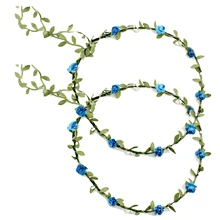 2017 NEW 2 pcs Lady Boho Floral Flower Festival Wedding Garland Forehead Hair Head Band