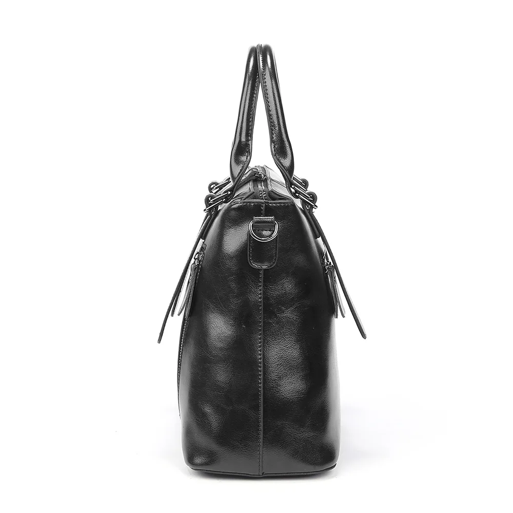 LUYO Brand Fashion Wax Oil Luxury Genuine Leather Briefcase Top-handle Shoulder Bags Female Ladies Handbags Women Blue Tote Bag LUYO Brand Fashion Wax Oil Luxury Genuine Leather Briefcase Top-handle Shoulder Bags Female Ladies Handbags Women Blue Tote Bag