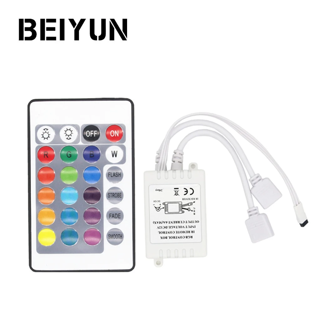 DC 12V 24Key 2 порта выход LED RGB контроллер ИК пульт дистанционного управления диммер