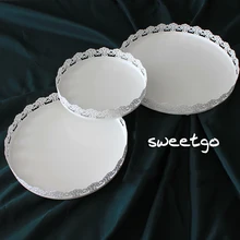 Демонстрационный лоток для торта 8 ''/10''/12 ''круглая подставка для торта белая железная десертная тарелка домашняя выпечка и кондитерские украшения поставщик тортов инструменты