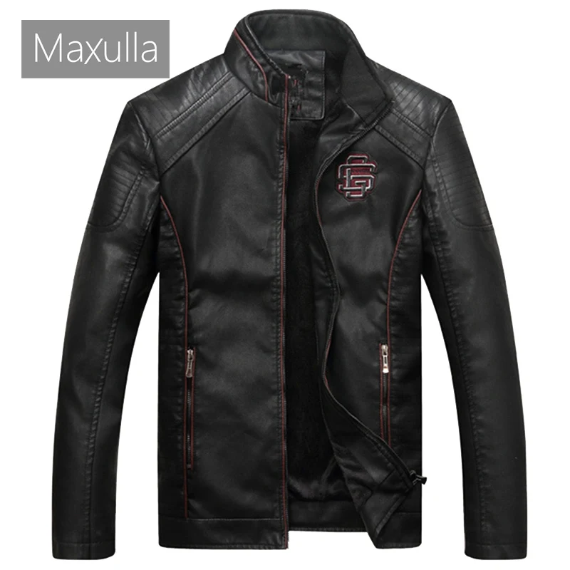 

Maxulla PU Leather Jacket Mens Autumn Winter Mens Casual Faux Leather Coats Male Thick Biker Motorcycle Punk Leather Jackets 4XL