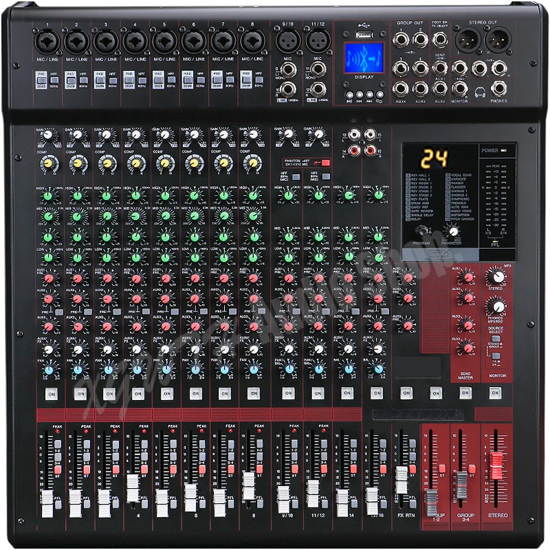 

Pro High Power 5200W DJ Digital Amplifier Mixer 12 Channel Mixing Console USB Sound Studio Audio Bluetooth Mixer Equipment